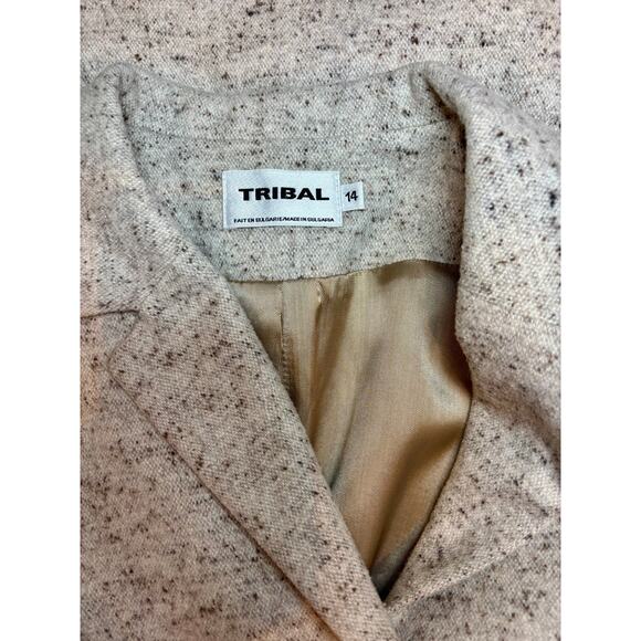 Tribal Gray Speckled Blazer Tweed Vintage Style Size 14 - Picture 4 of 6